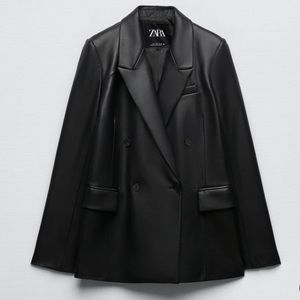 Zara Faux Leather Oversized Blazer